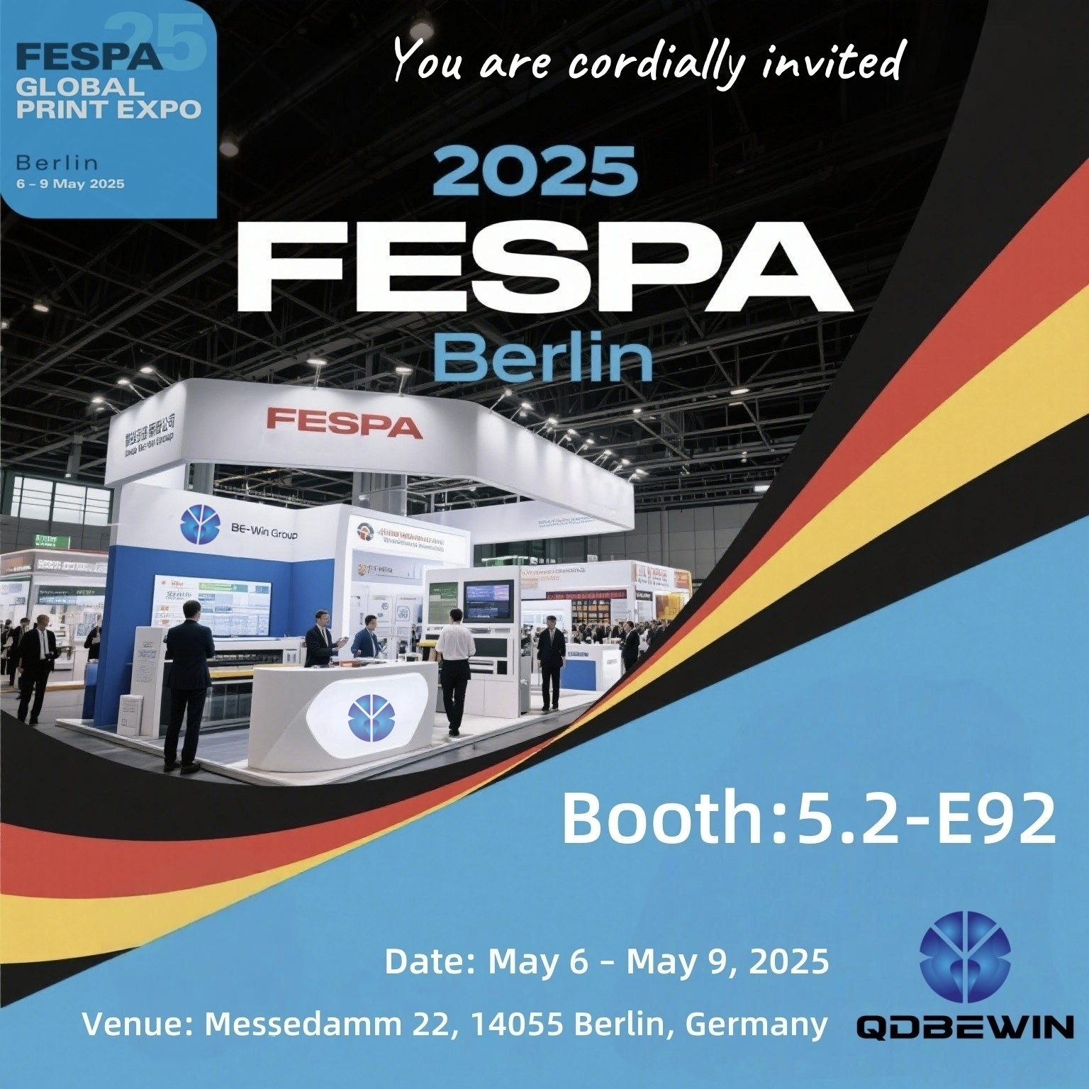Qingdao a bheith buailte le taispeáint ag FESPA 2025 Berlin-Booth 5.2-E92